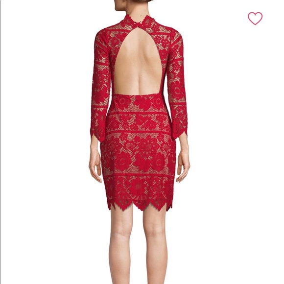 NWT For Love & Lemons Red Sheath Dress SZ M - Picture 2 of 6